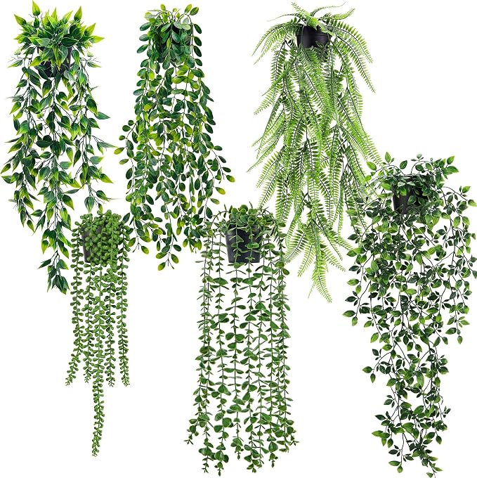 Der Rose 6Pcs Fake Plants Artificial Hanging Vines by DerRose