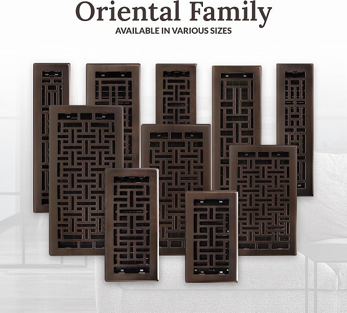 Decor Grates AJH212-RB Oriental Floor Register, 2x12 Inches, Rubbed Bronze - Image 11