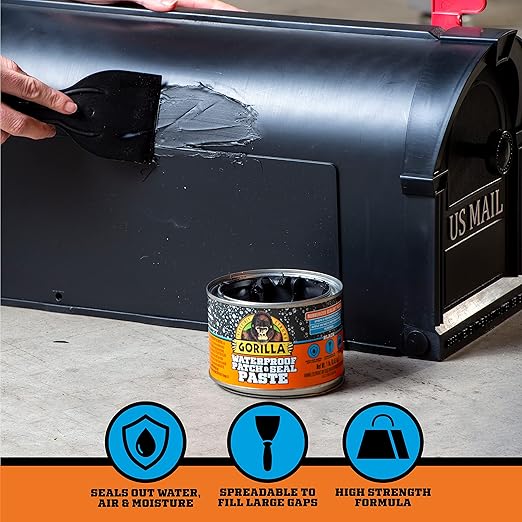 Gorilla Waterproof Patch & Seal Rubberized Sealant Paste, 1lb Can | Blocks Water - Image 3