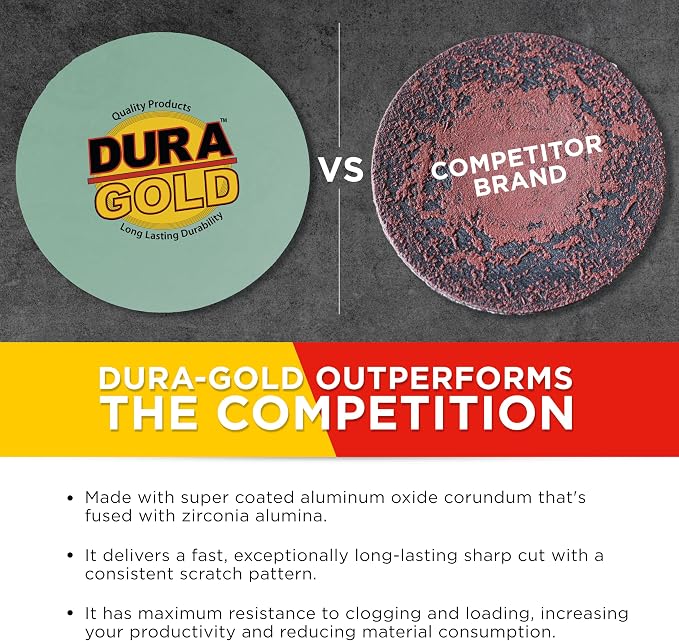 Dura-Gold Premium 80, 400 Grit 6" Green Film PSA Sanding Discs, 5 Each - Image 4