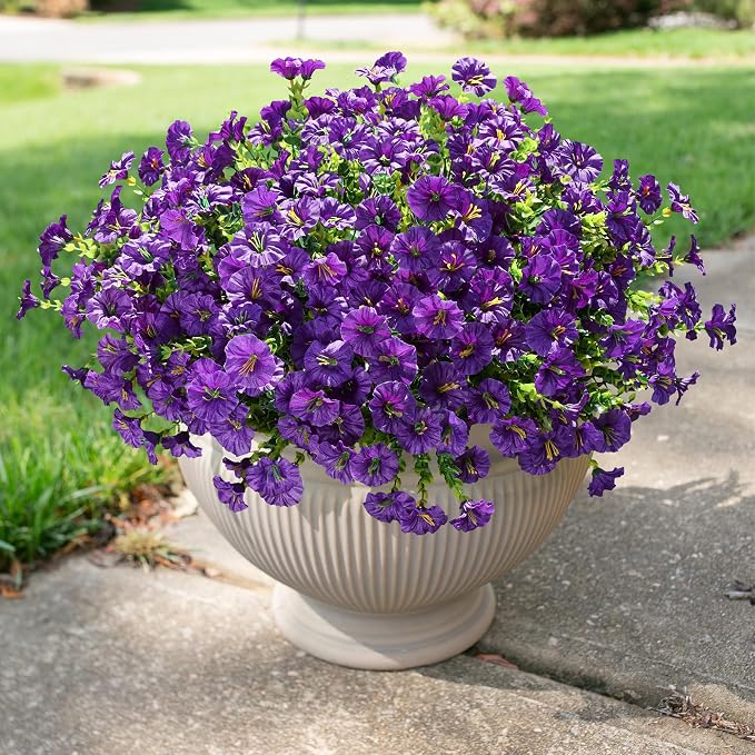 Artificial Flowers for Outdoors Fake Plants Outside Decoration, 12 Bundles Silk - Image 8