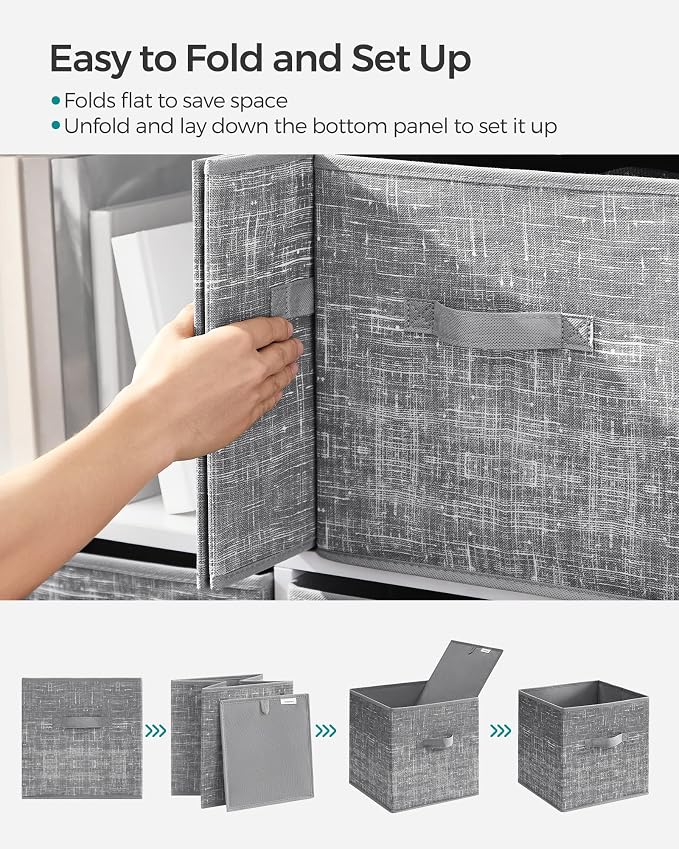 SONGMICS Storage Cubes, 11.8-Inch Foldable Closet Organizers | Non-Woven Fabric - Image 6