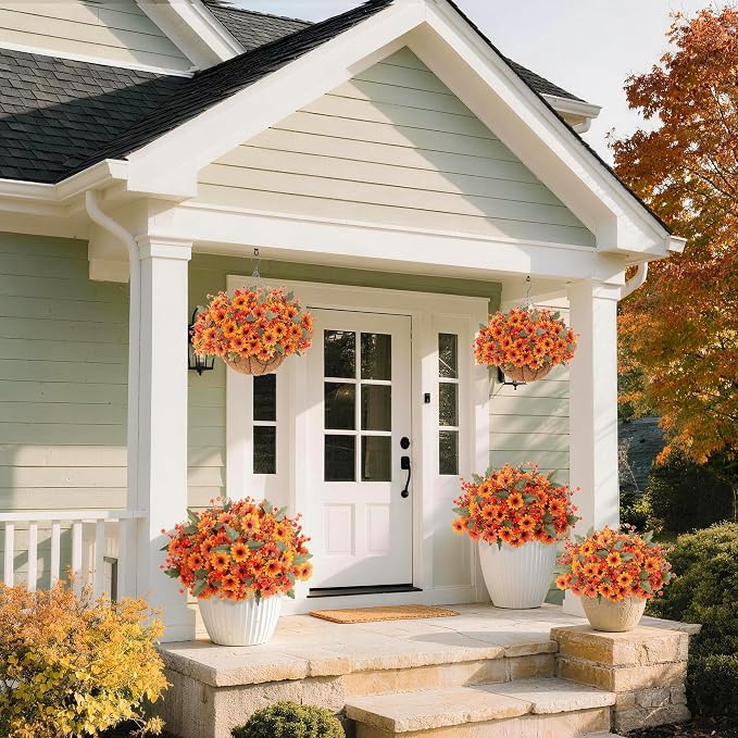 INQCMY Artificial Fall Flowers for Outdoor Porch Decoration - Image 7