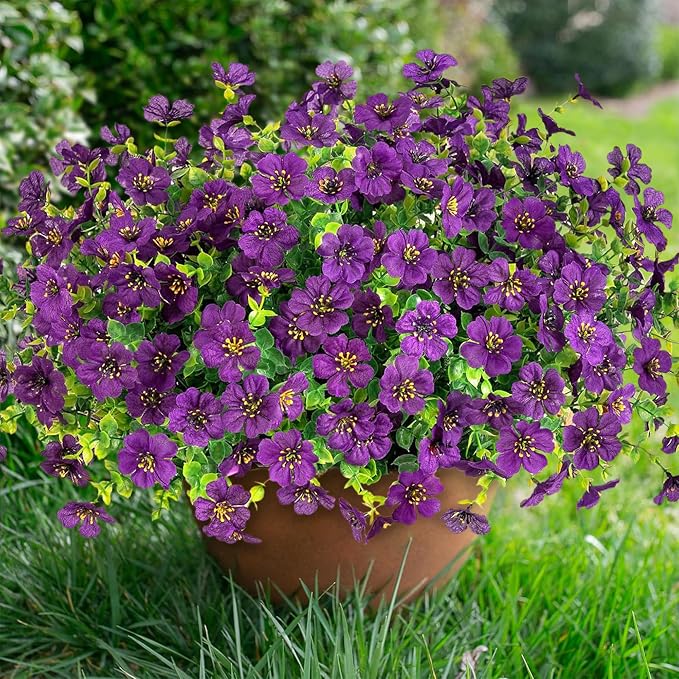 Artificial Fake Plants Flowers 12 Bundles by florisso