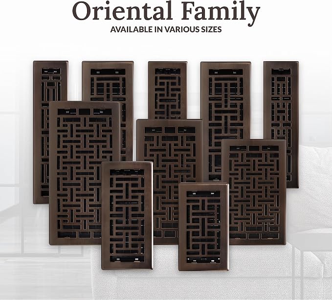 Decor Grates AJH408-RB Oriental Floor Register, 4x8 Inches, Rubbed Bronze Finish - Image 9