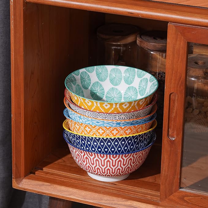 Selamica Porcelain Ice Cream Bowls Set of 6, Small Bowls, Ice Cream - Image 6