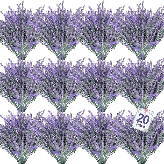 TURNMEON 20 Bundles Artificial Lavender Flowers by TURNMEON