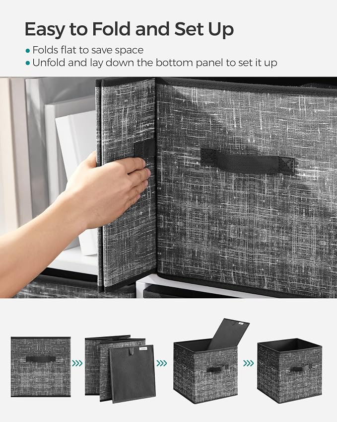 SONGMICS Storage Cubes, 11.8-Inch Foldable Closet Organizers | Non-Woven Fabric - Image 6