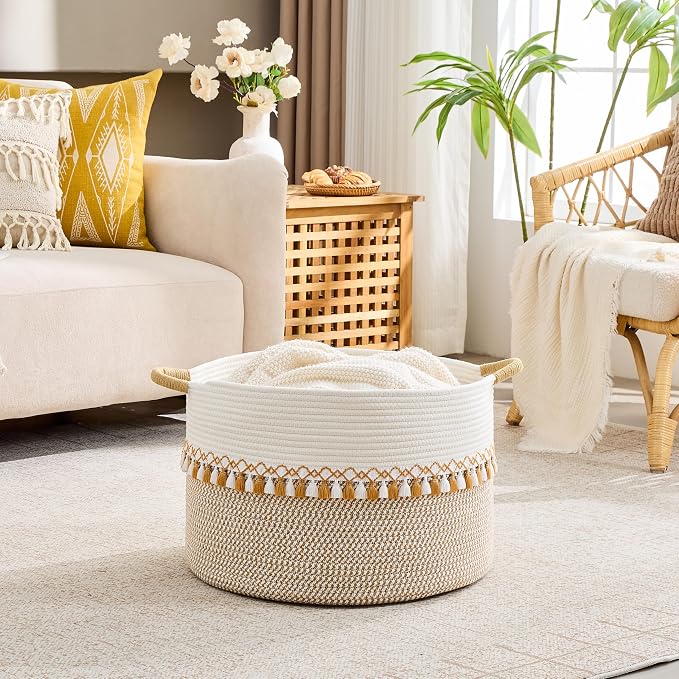 KAKAMAY Large Blanket Basket - Image 2