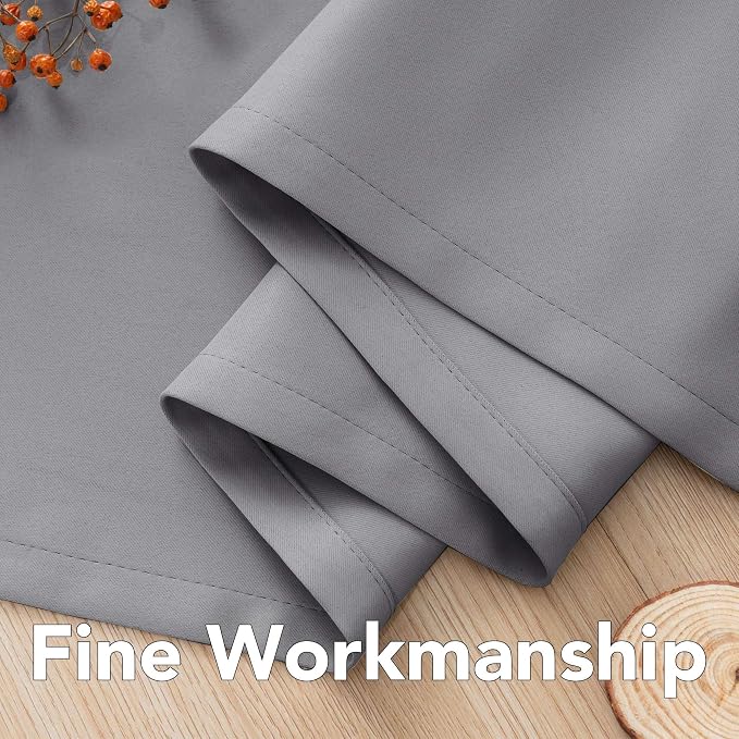 H.VERSAILTEX Kitchen Curtains Blackout Grey Curtains - Image 6