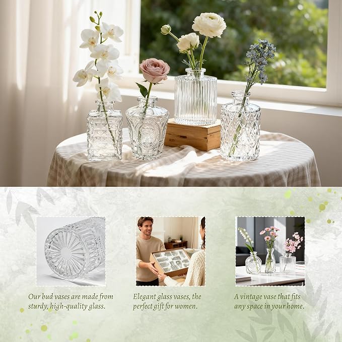 Der Rose 12pcs Glass Bud Vases, secure protective packaging, thick sturdy glass - Image 5