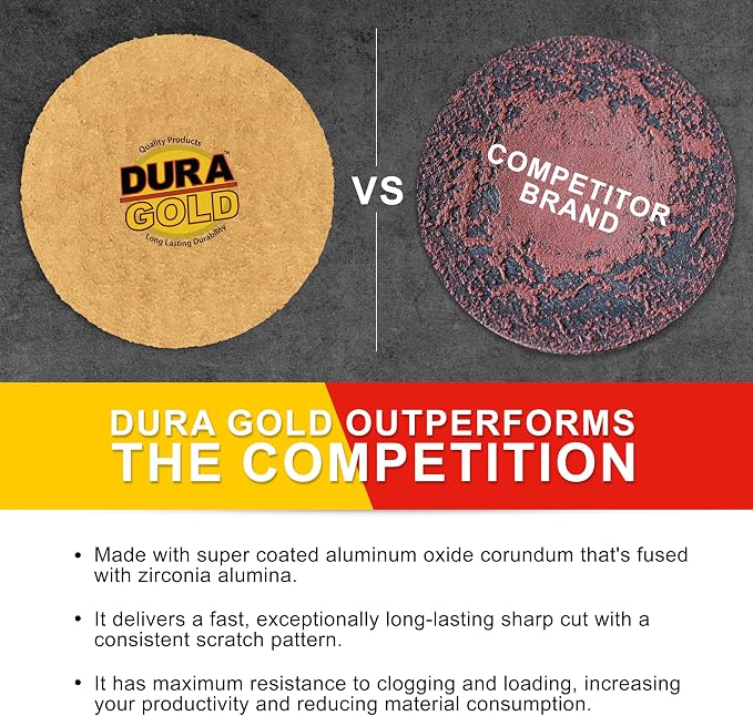 Dura-Gold - Premium - 60 Grit 3" Gold Hook & Loop Sanding Discs - Image 4