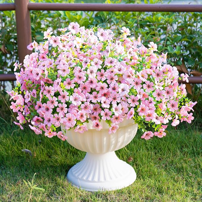 Artificial Fake Flowers Plants for Outdoors Spring Summer Decoration, Faux - Image 2