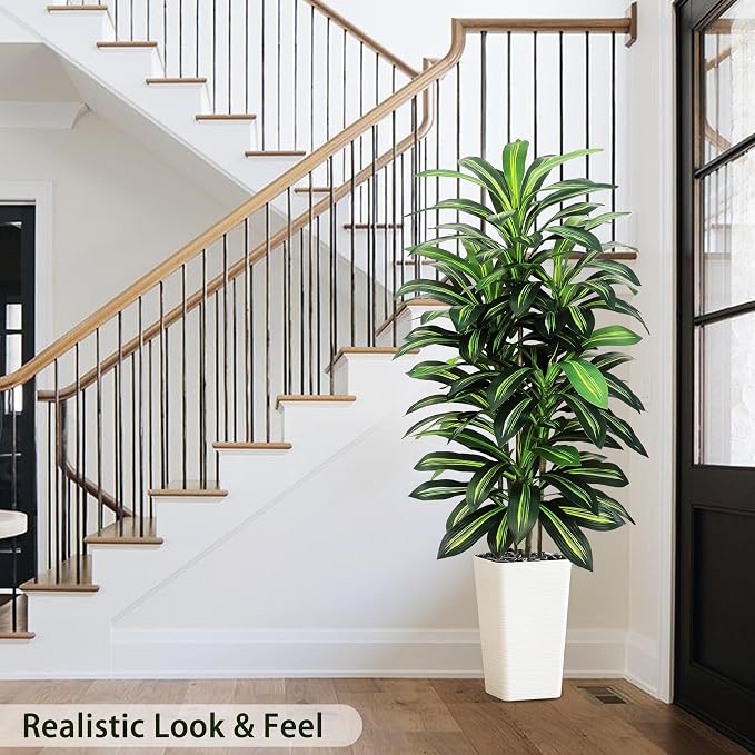 Artificial Dracaena Tree Indoor, 5FT Tall Fake Floor Plants - Image 3