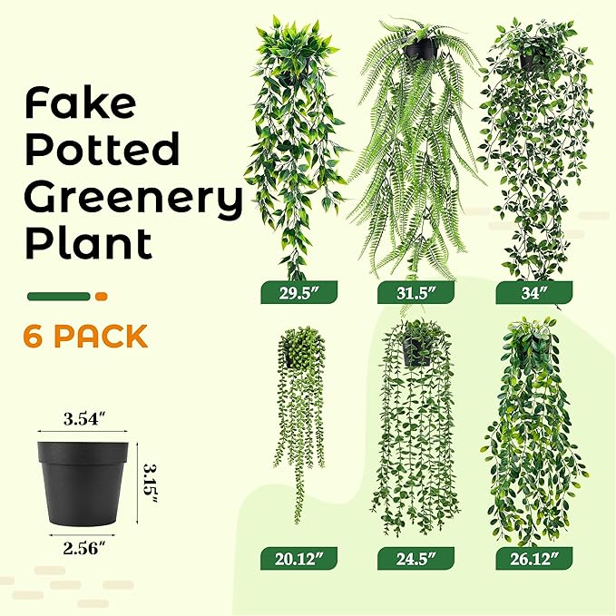 Der Rose 6Pcs Fake Plants Artificial Hanging Vines - Image 5