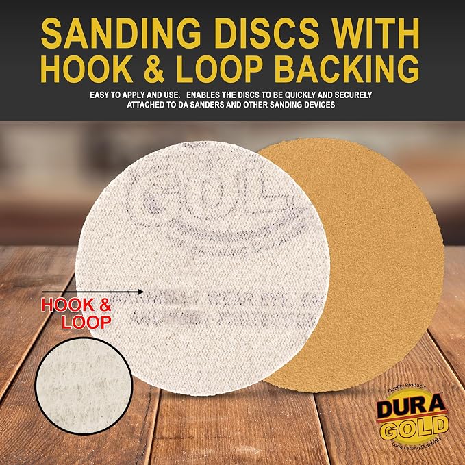 Dura-Gold - Premium - 100 Grit 3" Gold Hook & Loop Sanding Discs - Image 3