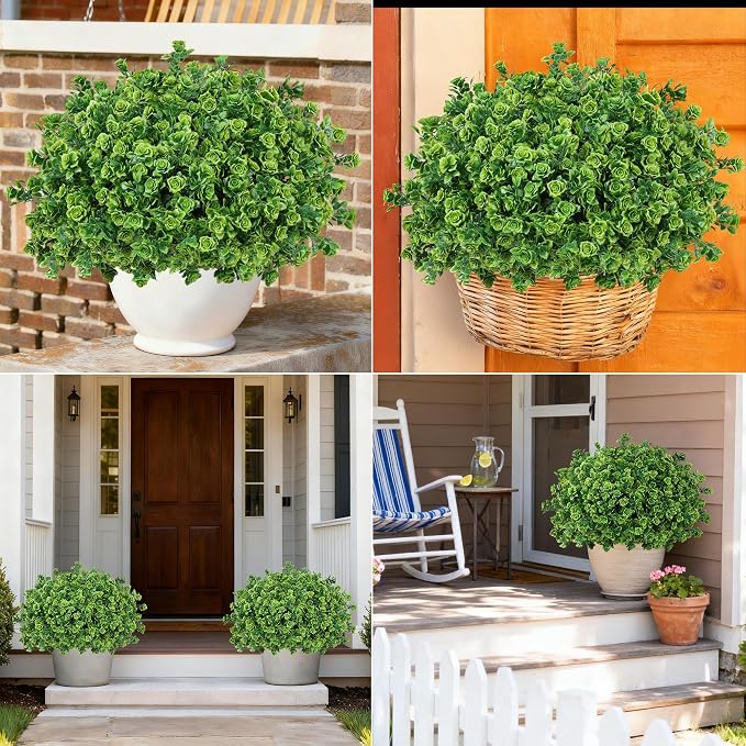 Artificial Fake Outdoor Plants for Spring Summer Decoration, 12 Bundles Fake - Image 9