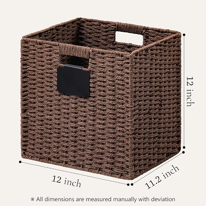 UBBCARE 2 Pack Wicker Basket, 12×12 Storage Cubes - Image 2