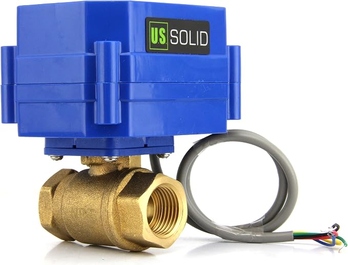 U.S. Solid 3/4 inch Motorized Ball Valve 9-24V DC Brass Electric Valve Normally - Image 6