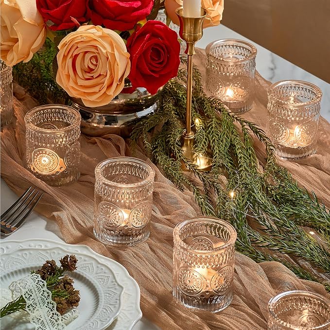 30 Pack Clear Glass Votive Candle Holders, Vintage Candle Holder Bulk, Tealight - Image 6