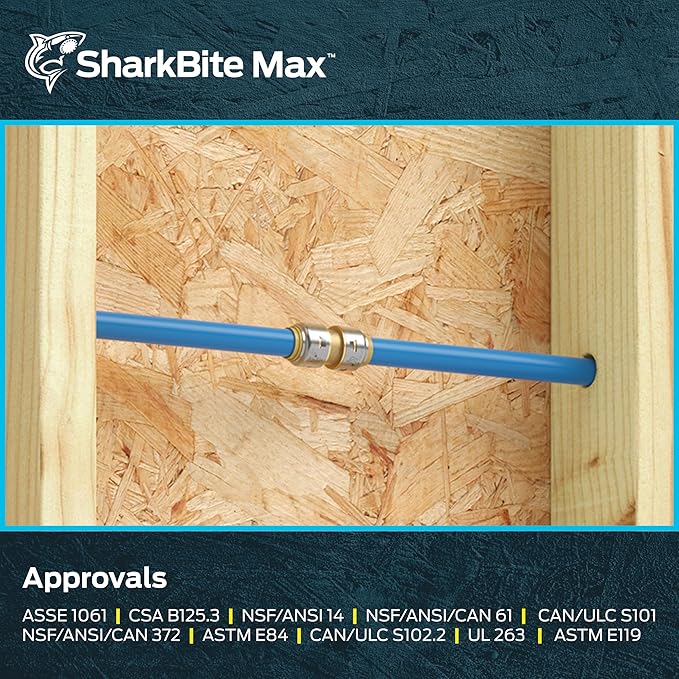SharkBite Max 1 Inch Coupling, Push to Connect Brass Plumbing Fitting, PEX Pipe - Image 6