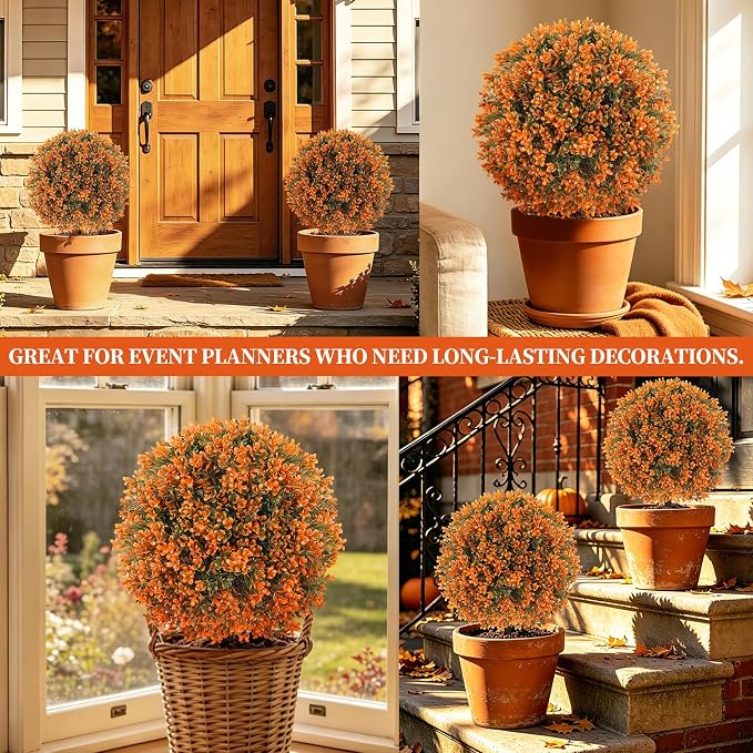 Grooy Artificial Boxwood Topiary Ball Trees - Image 6