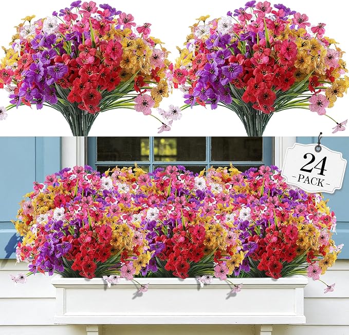 AGIRL Artificial Flowers Outdoor UV Resistant Fake Plant Garden Patio Decor | by AGIRL