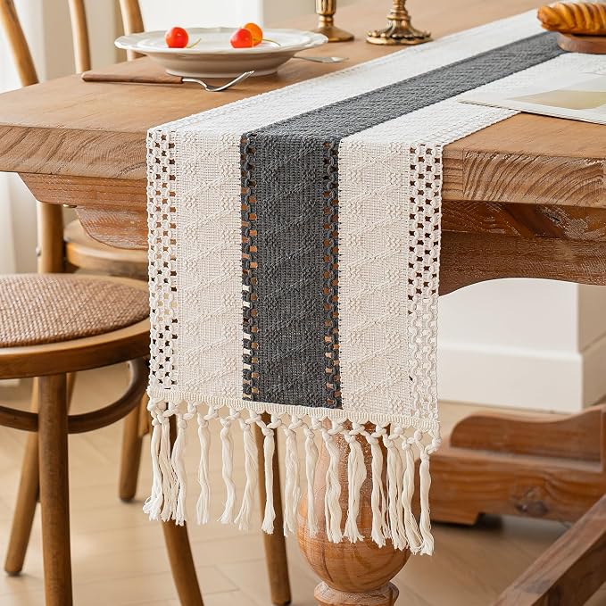 Farmhouse Table Runner for Home Decor 12x108 Grey Fall Home Decor | 108Inches - Image 5