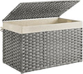 SONGMICS Storage Basket with Lid, Woven Blanket Storage Bin with Handles by Unknown