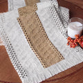 Boho Table Runner for Fall Home Decor 12x72 Burlap by FEXIA