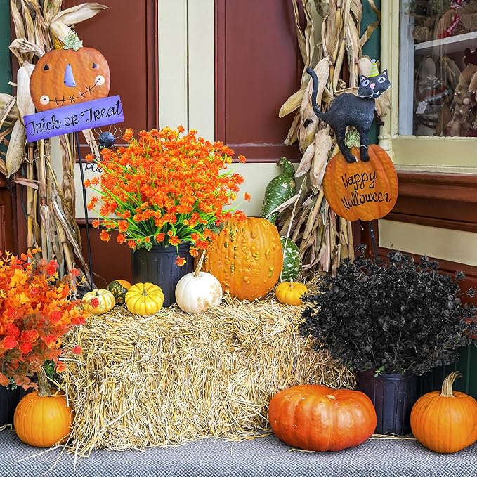 AGIRL Artificial Fall Flowers Fake Mums Outdoor, Faux Plant Porch Decor Home | - Image 9