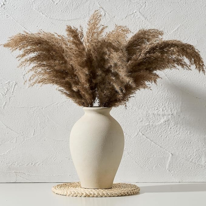 SIDUCAL Ceramic Vintage Flower Vase | 9 Inch Large Pottery Rustic Farmhouse - Image 2