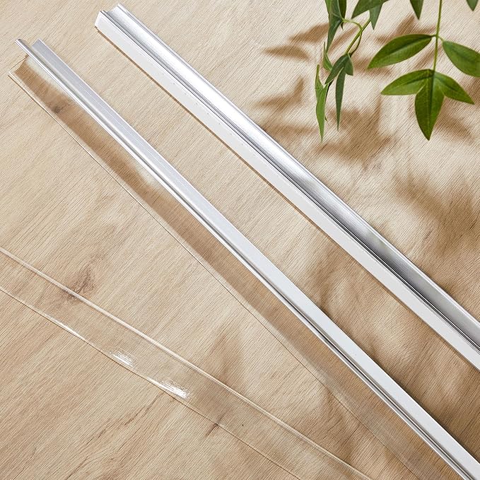 Hicarer 2 Pcs 32'' Chrome Framed Shower Door Replacement Drip Rail - Image 7
