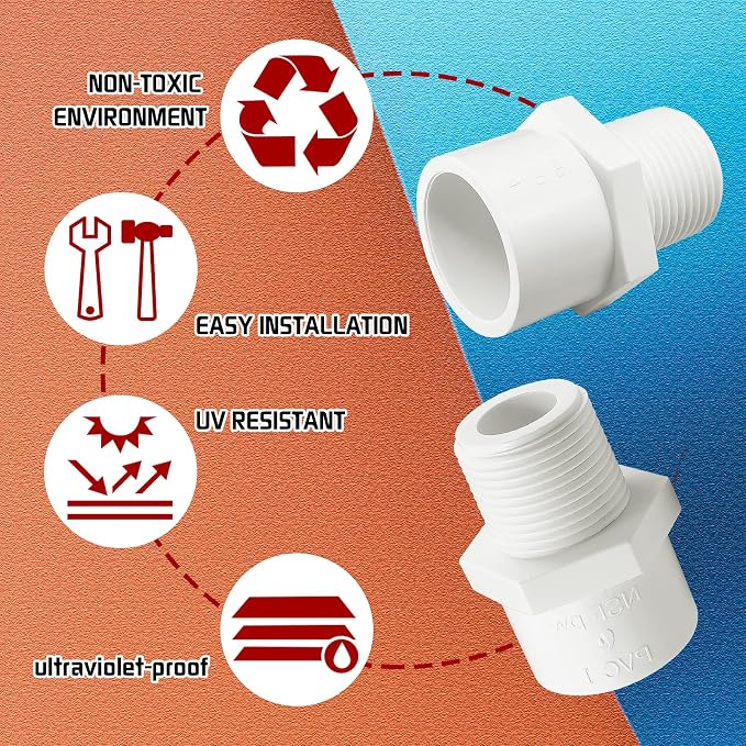 10Pcs White PVC Pipe Fittings - Image 5