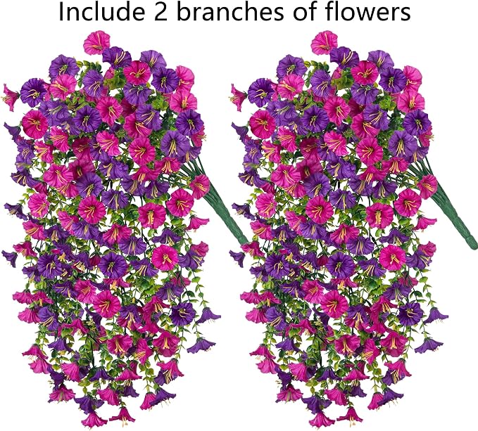 2 PCS Artificial Faux Hanging Flowers Plants - Image 2