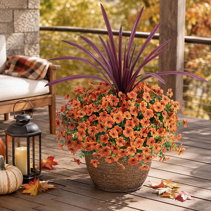 Artificial Fall Flowers Faux Mums - Image 6