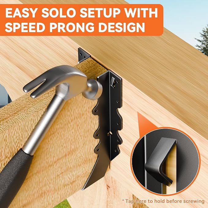50 Pcs Black 2x10 Joist Hanger, LU210 18 Gauge Double Shear Face Mount Joist - Image 5