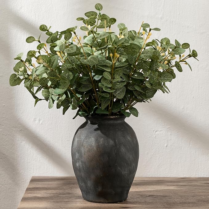 5.94" Ceramic Vase for Home Decor, Decorative Terracotta Farmhouse Rustic Vases by StylishHomeDecorforYou