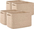 OIAHOMY 4 Pack Storage Baskets for Organizing 24L Cube Storage Bins Brown | by MasterofSpaceOptimization