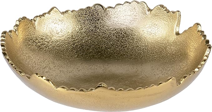 Red Co. 8.75” Gold Moon Decorative, Asymmetrical Torn, Hammered Metal by RedCo