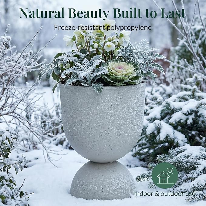 KOL Planters Flower Pots, Plastic Urn Planters - Image 6