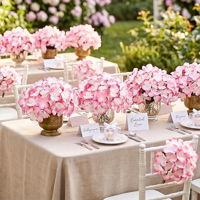 Auihiay 64Pcs Hydrangea Artificial Flowers Bulk, Faux Hydrangeas Heads | - Image 5