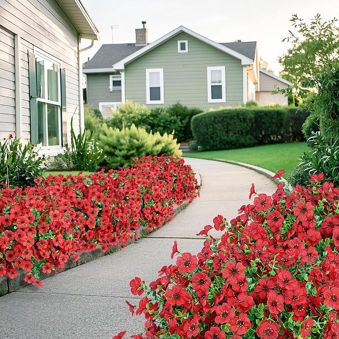 24 Pcs Artificial Flowers for Outdoors Decorations, UV resistant, faux plastic - Image 7
