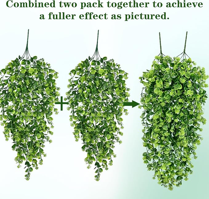 4Pcs Fake Hanging Plants 3ft Fake Plants Vines Greenery | UV Resistant Fake - Image 4