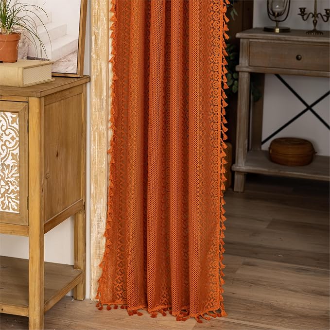Sutuo Home Terracotta Boho Doorway Curtains - Image 9