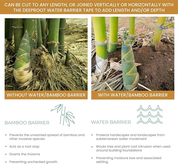 DeepRoot Water & Bamboo Root Barrier, USA Made | Durable HDPE blocks roots & - Image 6