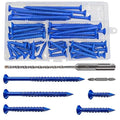 Wensilon 49 PCS) 1/4"" Concrete Screw Anchor Kit Blue Flat Head by Wensilon