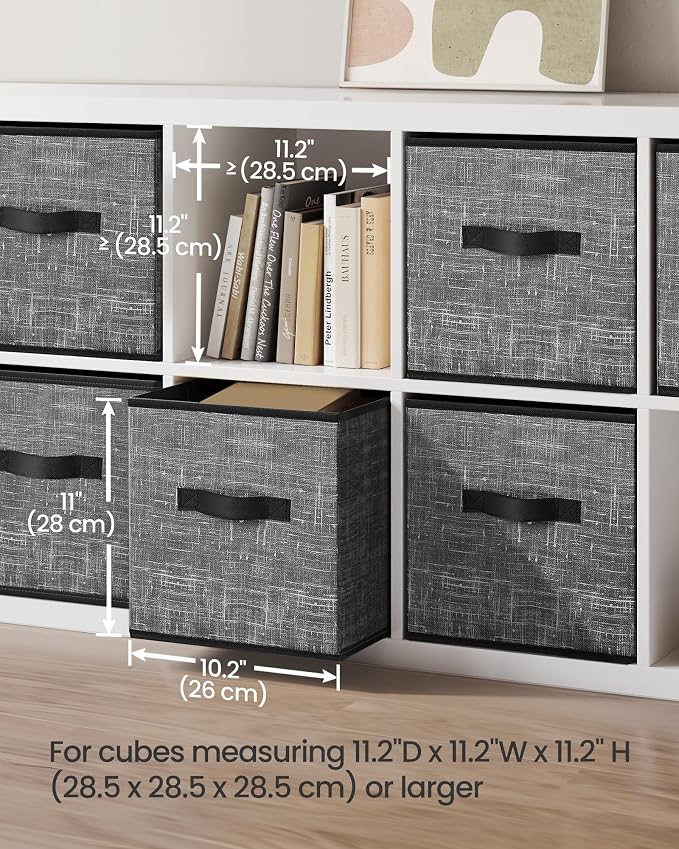 SONGMICS Storage Cubes, 11-Inch Foldable Closet Organizers | Non-Woven Fabric - Image 3