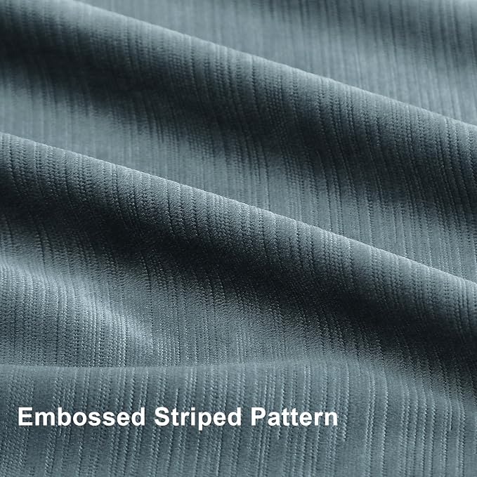 Vision Home Storm Blue Velvet Pinch Pleated Blackout Curtains 40Wx90L Inch | 2 - Image 5