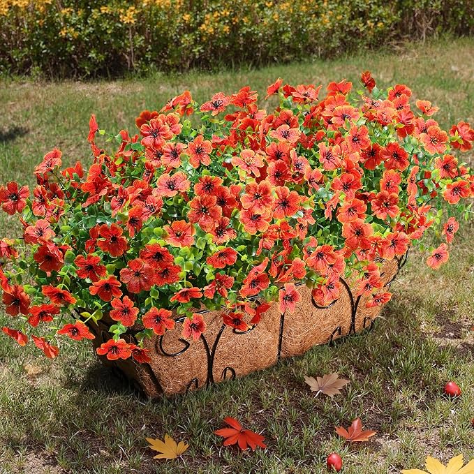 florisso Artificial Fake Fall Mums Flowers Plants - Image 7
